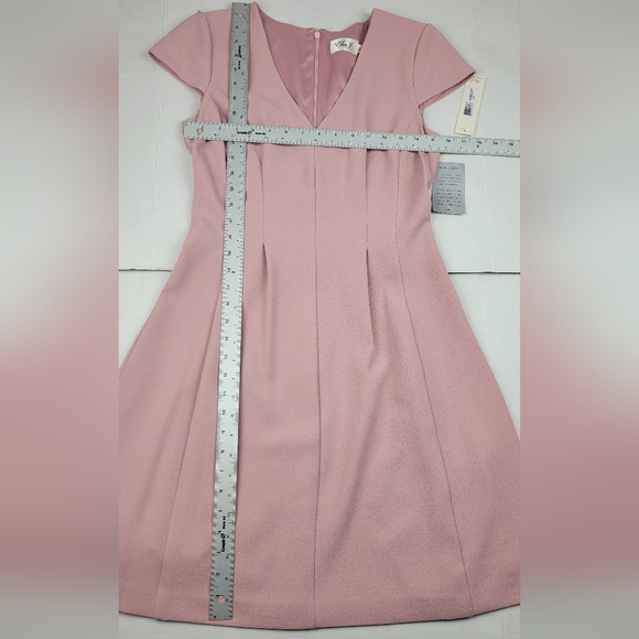 Eliza J V-Neck Blush Pink Cap Sleeves Fit and Flare, Style#EJ8M2804, Size 6 NWT - Picture 8 of 10